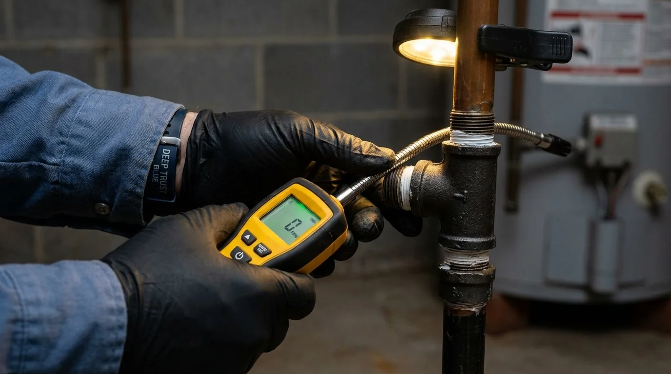 Gas leak detection with electronic sniffer by Johns Plumbing LLC in Camino