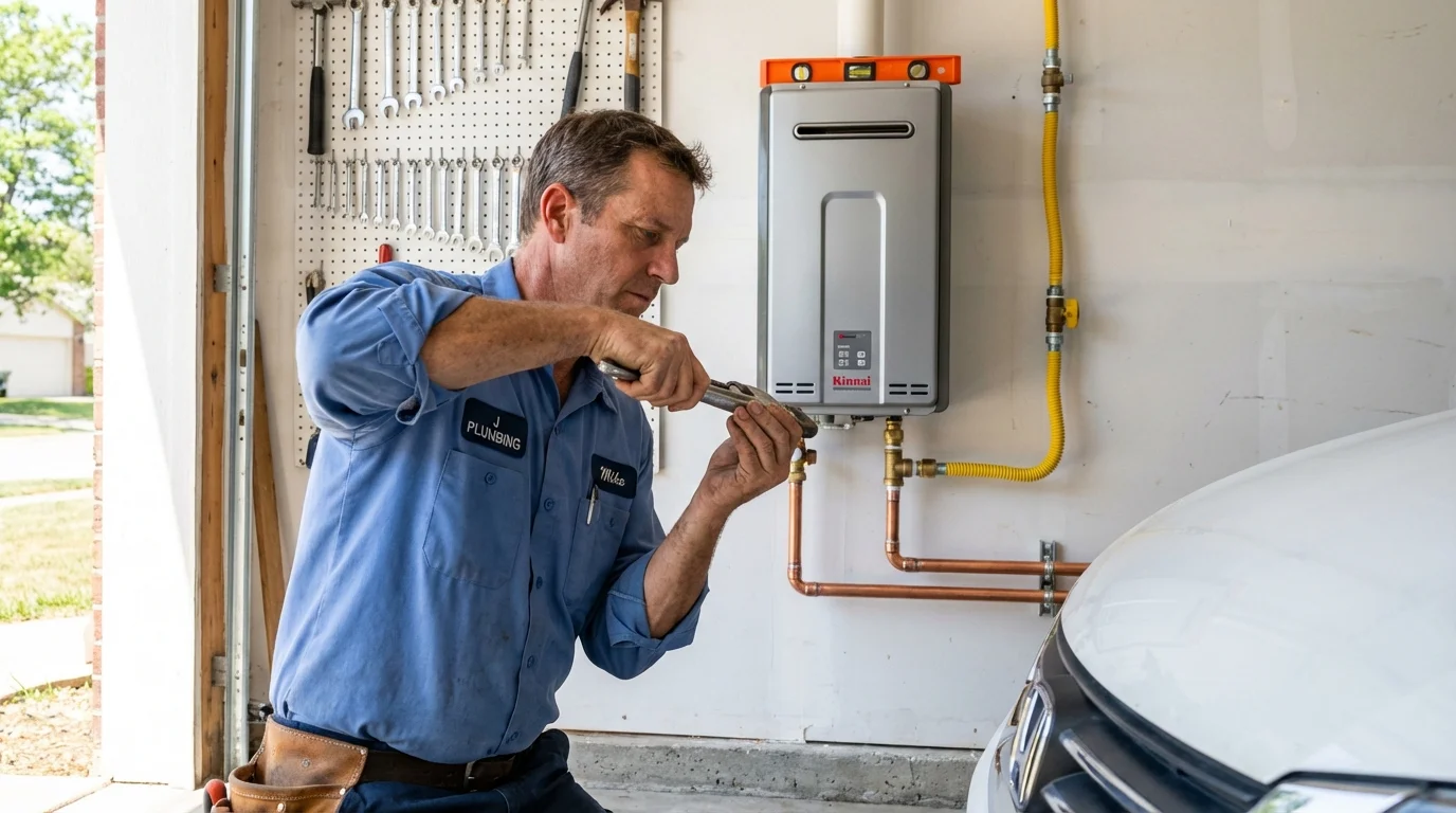 Tankless water heater installation by a Johns Plumbing LLC plumber in Camino
